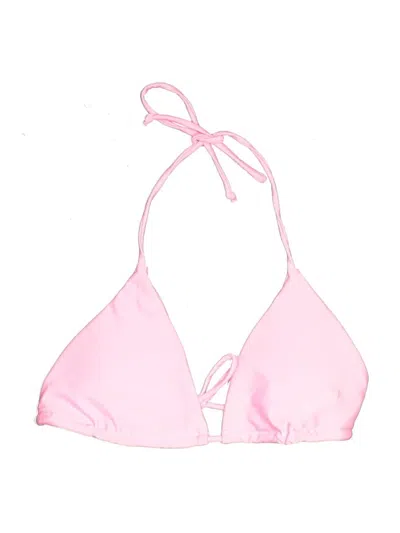 Pre-owned Unbranded Swimsuit Top Pink Solid Pattern Swimwear