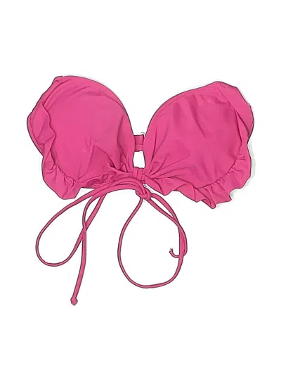 Pre-owned Unbranded Swimsuit Top Pink Solid Pattern Swimwear