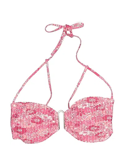 Pre-owned Unbranded Swimsuit Top Pink Tweed Pattern Swimwear