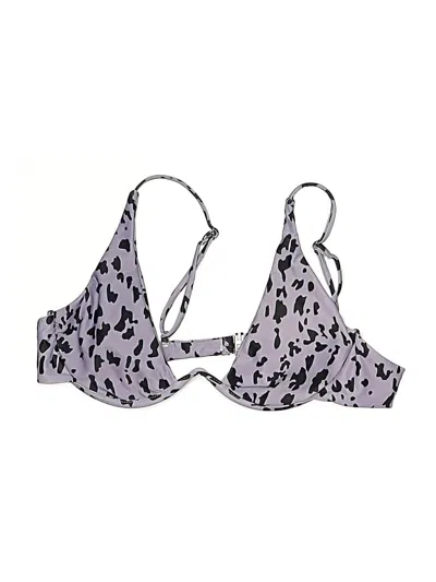Pre-owned Unbranded Swimsuit Top Purple Animal Print Pattern Swimwear