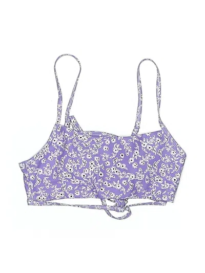 Pre-owned Unbranded Swimsuit Top Purple Floral Pattern Swimwear