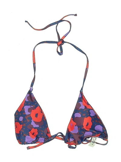Pre-owned Unbranded Swimsuit Top Purple Hearts Pattern Swimwear