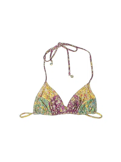 Pre-owned Unbranded Swimsuit Top Purple Print Pattern Swimwear