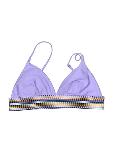 Pre-owned Unbranded Swimsuit Top Purple Print Pattern Swimwear