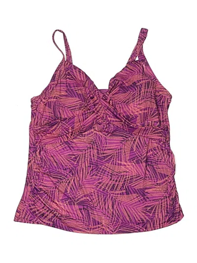 Pre-owned Unbranded Swimsuit Top Purple Print Pattern Swimwear