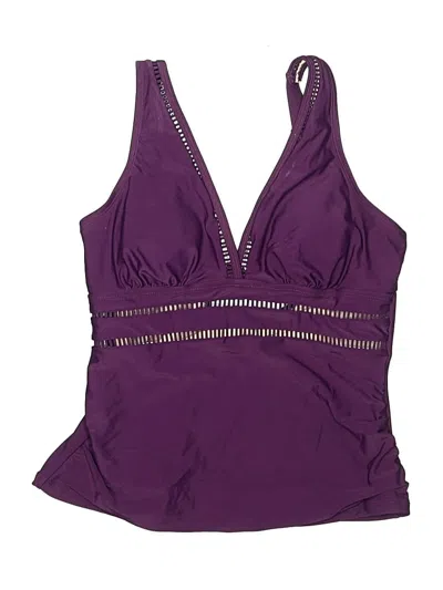 Pre-owned Unbranded Swimsuit Top Purple Solid Pattern Swimwear