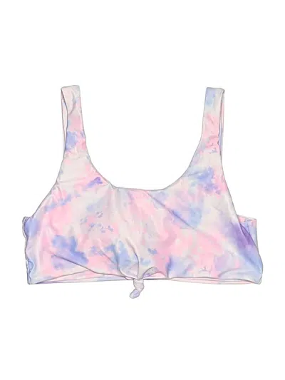 Pre-owned Unbranded Swimsuit Top Purple Tie-dye Pattern Swimwear