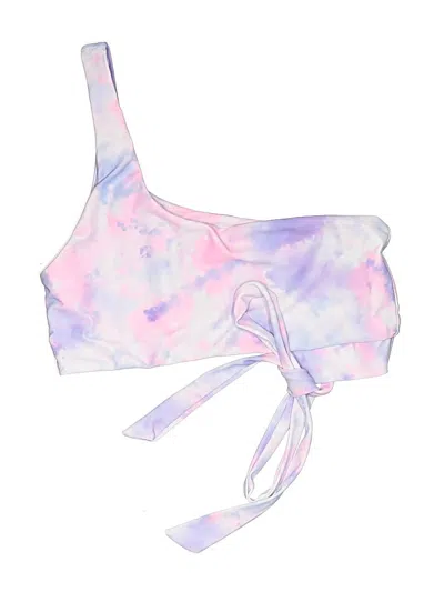 Pre-owned Unbranded Swimsuit Top Purple Tie-dye Pattern Swimwear