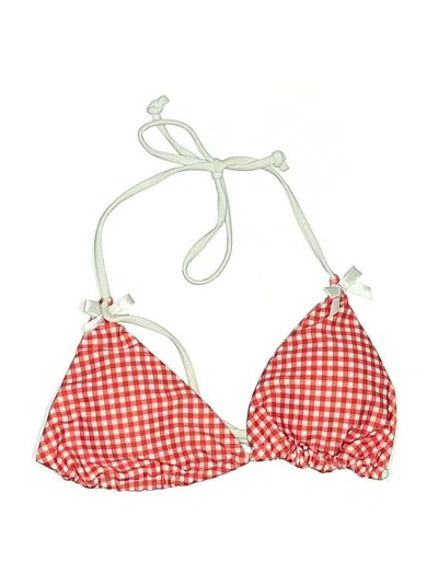 Pre-owned Unbranded Swimsuit Top Red Checkered/gingham Pattern Swimwear