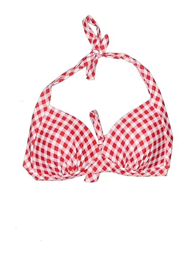 Pre-owned Unbranded Swimsuit Top Red Checkered/gingham Pattern Swimwear