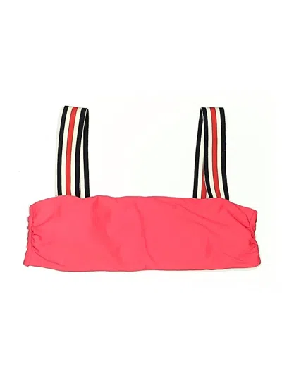 Pre-owned Unbranded Swimsuit Top Red Color Block Pattern Swimwear