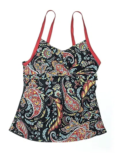 Pre-owned Unbranded Swimsuit Top Red Paisley Pattern Swimwear