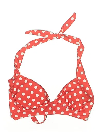 Pre-owned Unbranded Swimsuit Top Red Polka Dots Pattern Swimwear