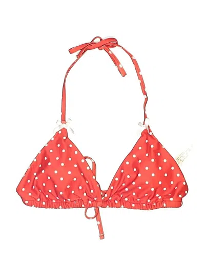 Pre-owned Unbranded Swimsuit Top Red Polka Dots Pattern Swimwear