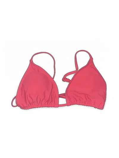 Pre-owned Unbranded Swimsuit Top Red Solid Pattern Swimwear