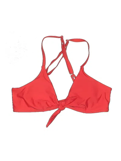 Pre-owned Unbranded Swimsuit Top Red Solid Pattern Swimwear