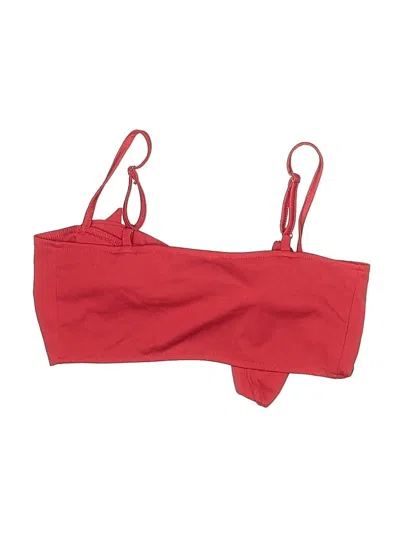 Pre-owned Unbranded Swimsuit Top Red Solid Pattern Swimwear
