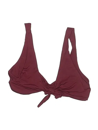 Pre-owned Unbranded Swimsuit Top Red Solid Pattern Swimwear