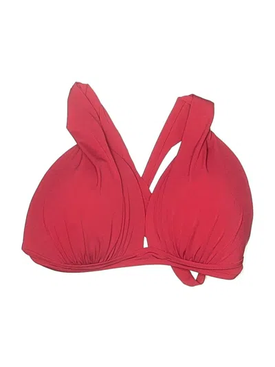 Pre-owned Unbranded Swimsuit Top Red Solid Pattern Swimwear