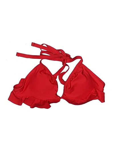 Pre-owned Unbranded Swimsuit Top Red Solid Pattern Swimwear