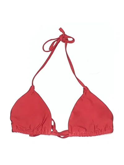 Pre-owned Unbranded Swimsuit Top Red Solid Pattern Swimwear