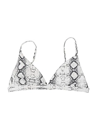 Pre-owned Unbranded Swimsuit Top Silver Animal Print Pattern Swimwear