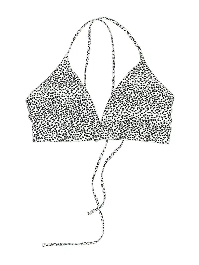 Pre-owned Unbranded Swimsuit Top Silver Animal Print Pattern Swimwear