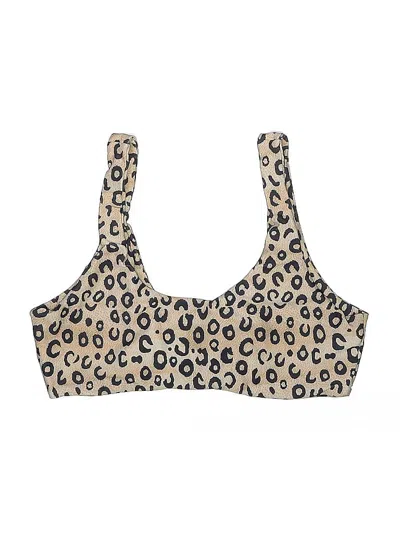 Pre-owned Unbranded Swimsuit Top Tan Animal Print Pattern Swimwear In Brown