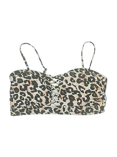 Pre-owned Unbranded Swimsuit Top Tan Animal Print Pattern Swimwear In Brown
