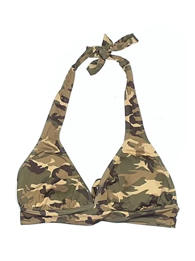 Pre-owned Unbranded Swimsuit Top Tan Camo Pattern Swimwear