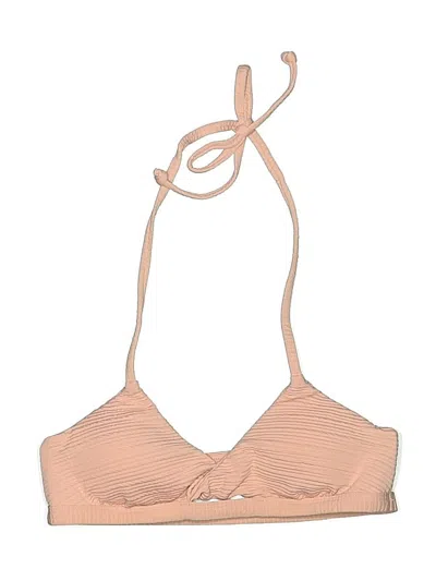 Pre-owned Unbranded Swimsuit Top Tan Solid Pattern Swimwear