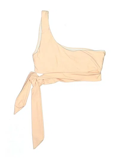 Pre-owned Unbranded Swimsuit Top Tan Solid Pattern Swimwear