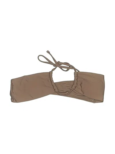 Pre-owned Unbranded Swimsuit Top Tan Solid Pattern Swimwear