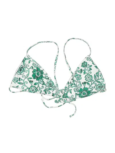 Pre-owned Unbranded Swimsuit Top Teal Paisley Pattern Swimwear In Blue