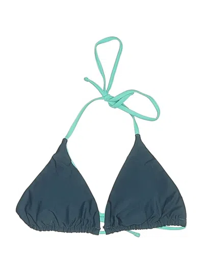 Pre-owned Unbranded Swimsuit Top Teal Solid Pattern Swimwear