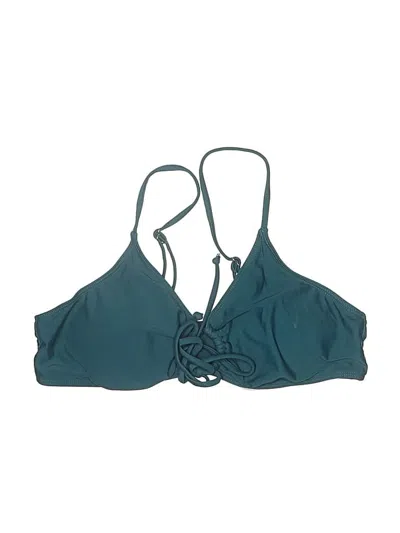 Pre-owned Unbranded Swimsuit Top Teal Solid Pattern Swimwear