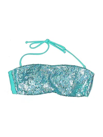 Pre-owned Unbranded Swimsuit Top Teal Swimwear In Blue
