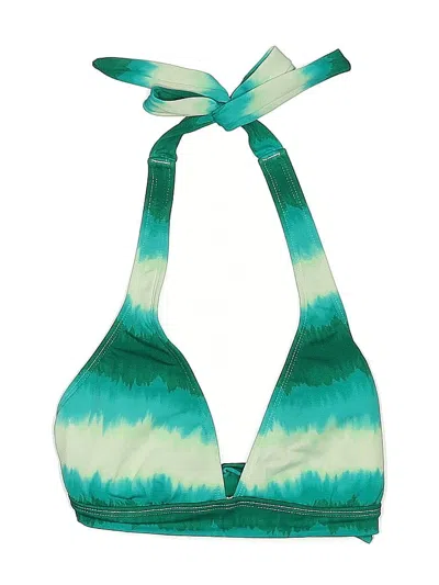 Pre-owned Unbranded Swimsuit Top Teal Tie-dye Pattern Swimwear In Blue