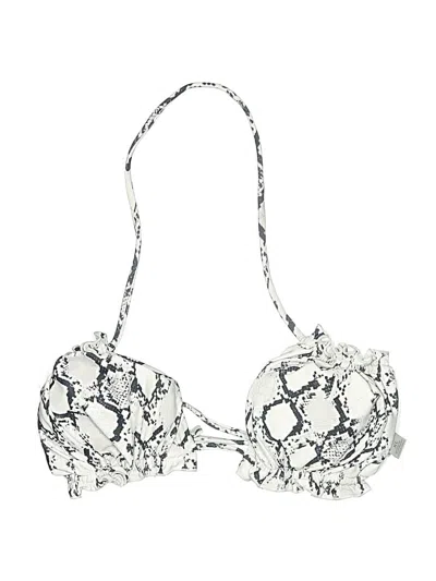 Pre-owned Unbranded Swimsuit Top White Animal Print Pattern Swimwear