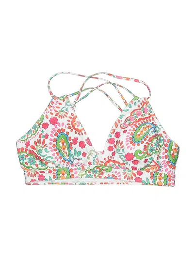 Pre-owned Unbranded Swimsuit Top White Floral Pattern Swimwear