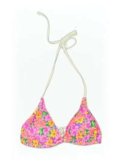 Pre-owned Unbranded Swimsuit Top White Floral Pattern Swimwear
