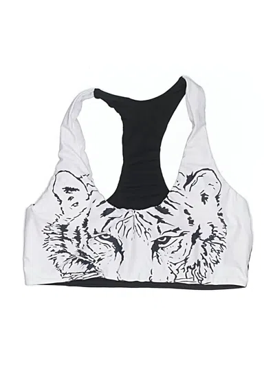 Pre-owned Unbranded Swimsuit Top White Graphic Pattern Swimwear