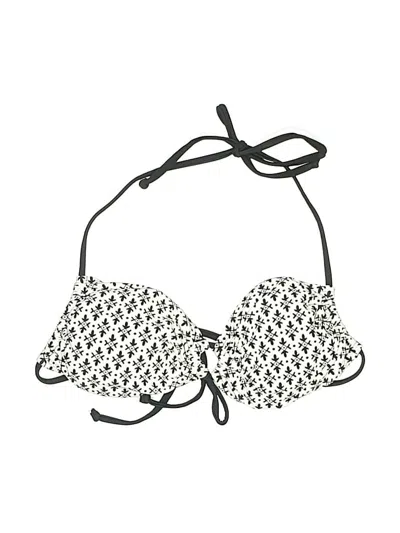 Pre-owned Unbranded Swimsuit Top White Print Pattern Swimwear