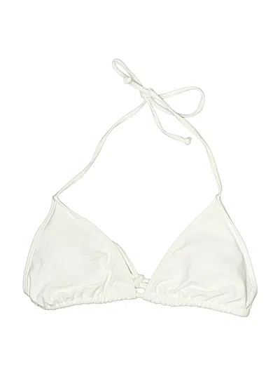 Pre-owned Unbranded Swimsuit Top White Solid Pattern Swimwear