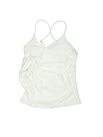 Pre-owned Unbranded Swimsuit Top White Solid Pattern Swimwear