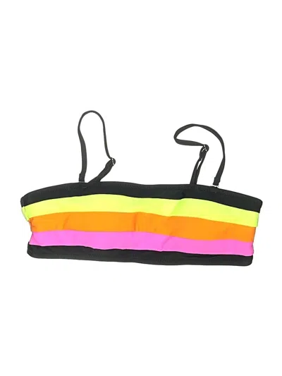 Pre-owned Unbranded Swimsuit Top Yellow Color Block Pattern Swimwear