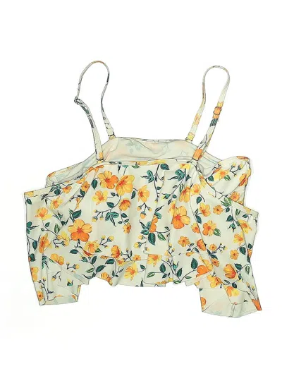 Pre-owned Unbranded Swimsuit Top Yellow Floral Pattern Swimwear