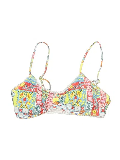 Pre-owned Unbranded Swimsuit Top Yellow Paisley Pattern Swimwear