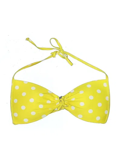 Pre-owned Unbranded Swimsuit Top Yellow Polka Dots Pattern Swimwear