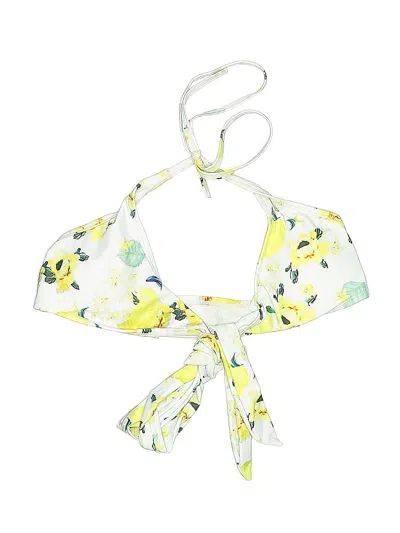 Pre-owned Unbranded Swimsuit Top Yellow Print Pattern Swimwear